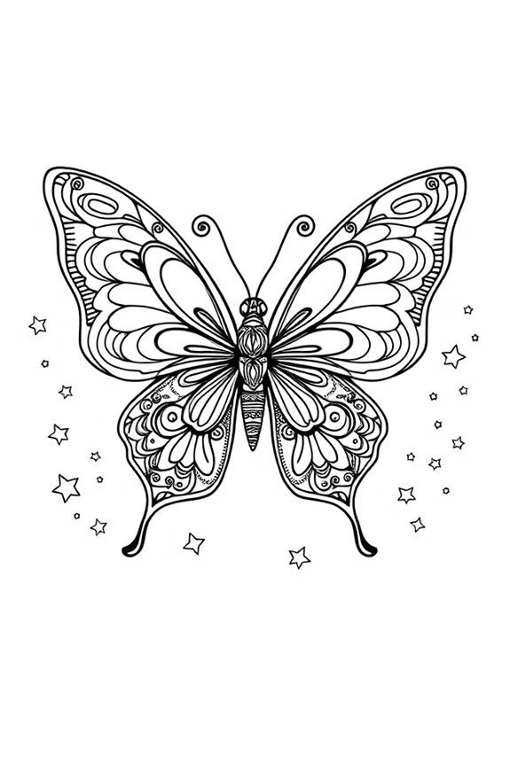 kostenlose Schmetterling-Ausmalvorlage