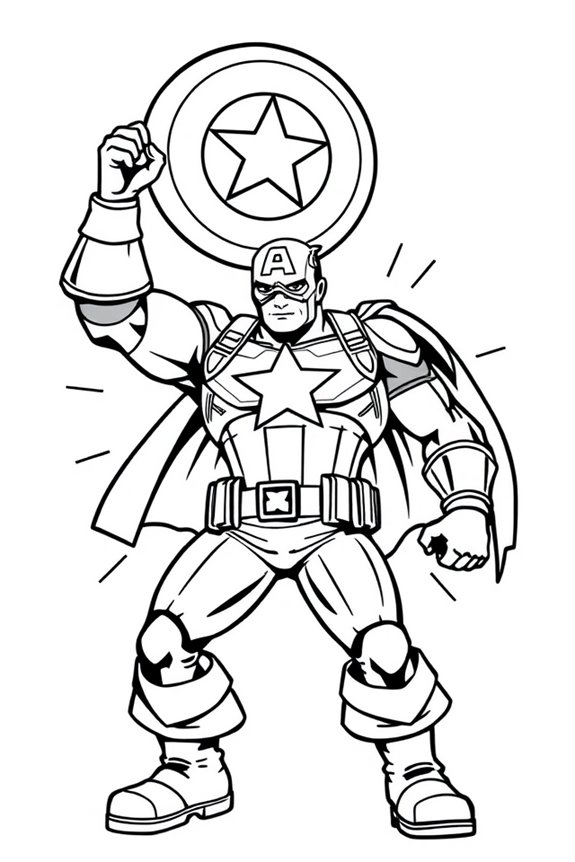 kostenlose Captain America Ausmalvorlage