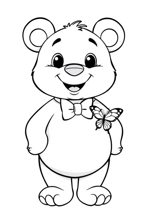 kostenloser Cartoon-Bär Ausmalbild