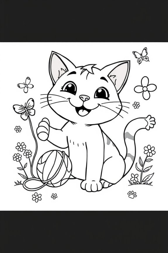 kostenloses Cartoon-Katzen-Ausmalbild