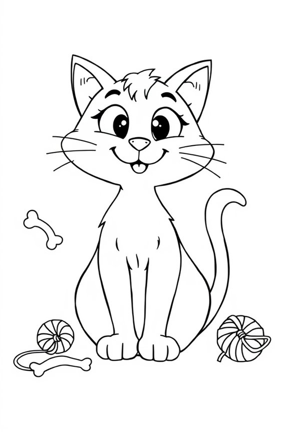 kostenlose Cartoon-Katzen-Ausmalbilder