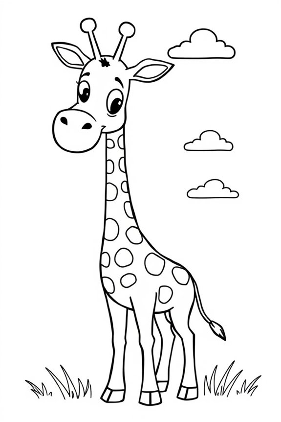 kostenloses Cartoon-Giraffen-Ausmalbild
