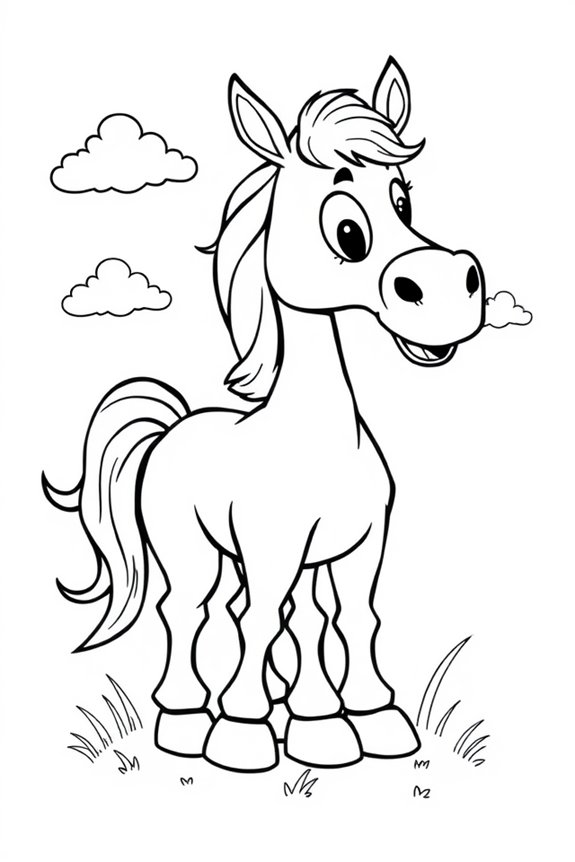 kostenlose Cartoon-Pferd-Ausmalbilder
