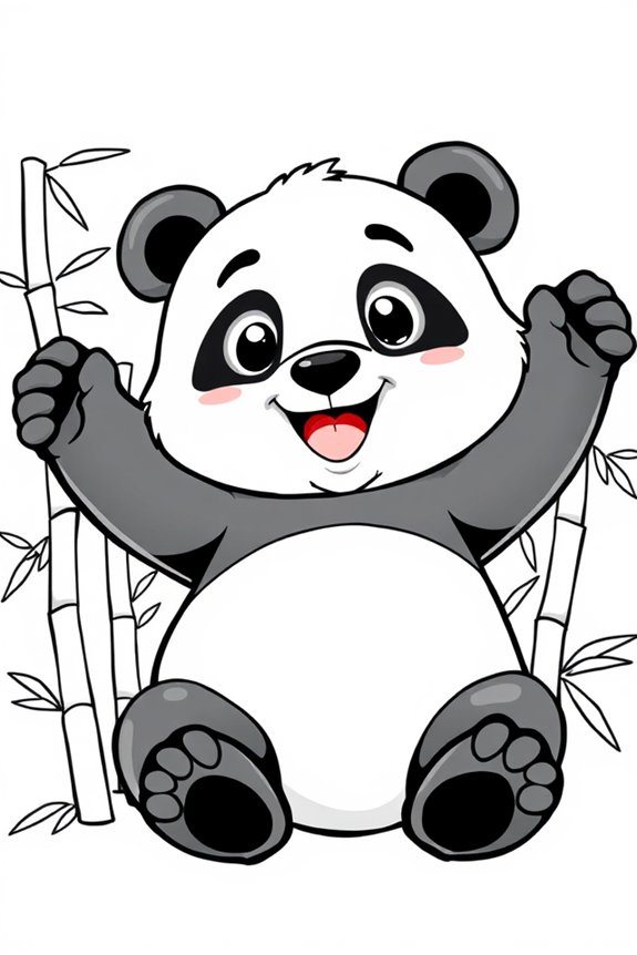 kostenlose Cartoon-Panda-Malvorlage