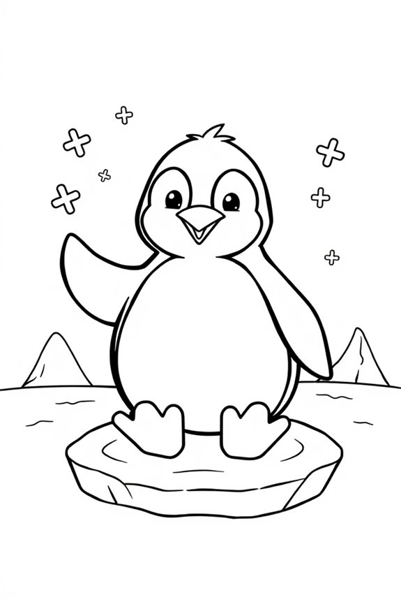 kostenloses Cartoon-Pinguin-Ausmalbild