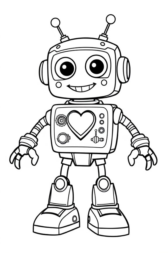 kostenloser Cartoon-Roboter zum Ausmalen