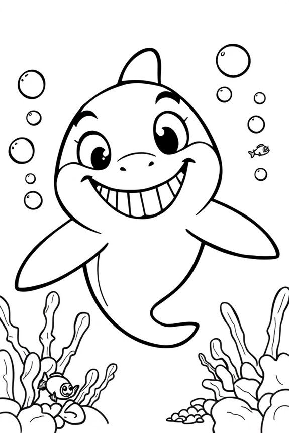 kostenloses Cartoon-Hai-Ausmalbild