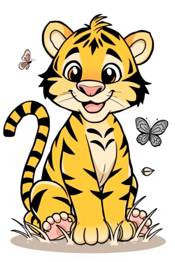 kostenloses Cartoon-Tiger-Ausmalbild