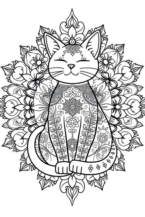 kostenlose Katzen Mandala Ausmalbilder