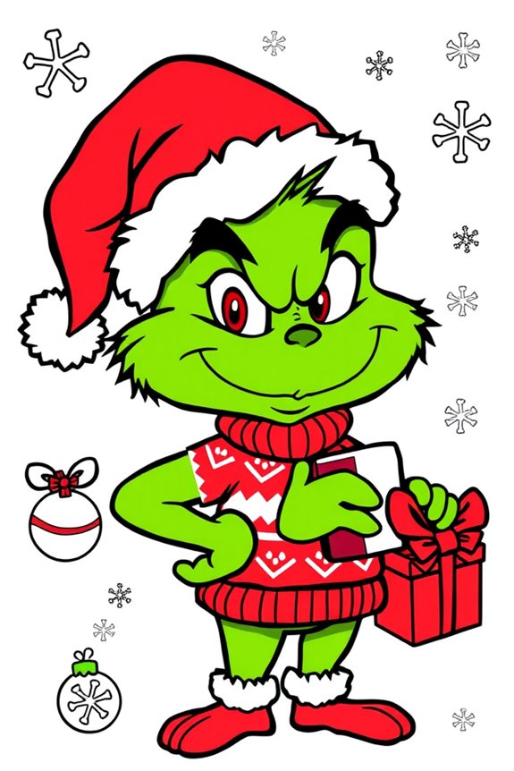kostenlose Chibi Grinch Ausmalvorlage