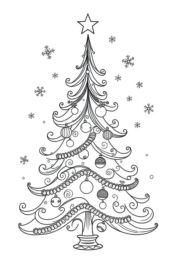 kostenlose Weihnachtsbaum-Malvorlage
