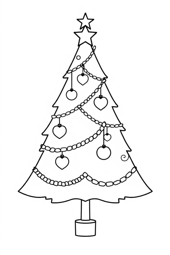 kostenloses Weihnachtsbaum-Ausmalbild