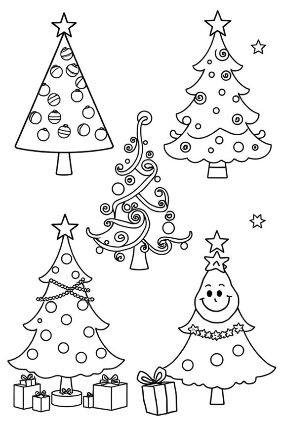kostenlose Weihnachtsbaum-Ausmalbilder