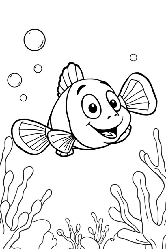 kostenlose Ausmalvorlage Clownfisch