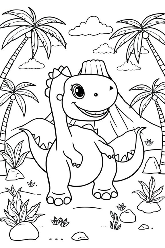 kostenlose Dinosaurier-Ausmalvorlage
