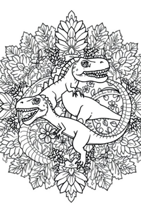 kostenlose Dinosaurier Mandala Ausmalbilder