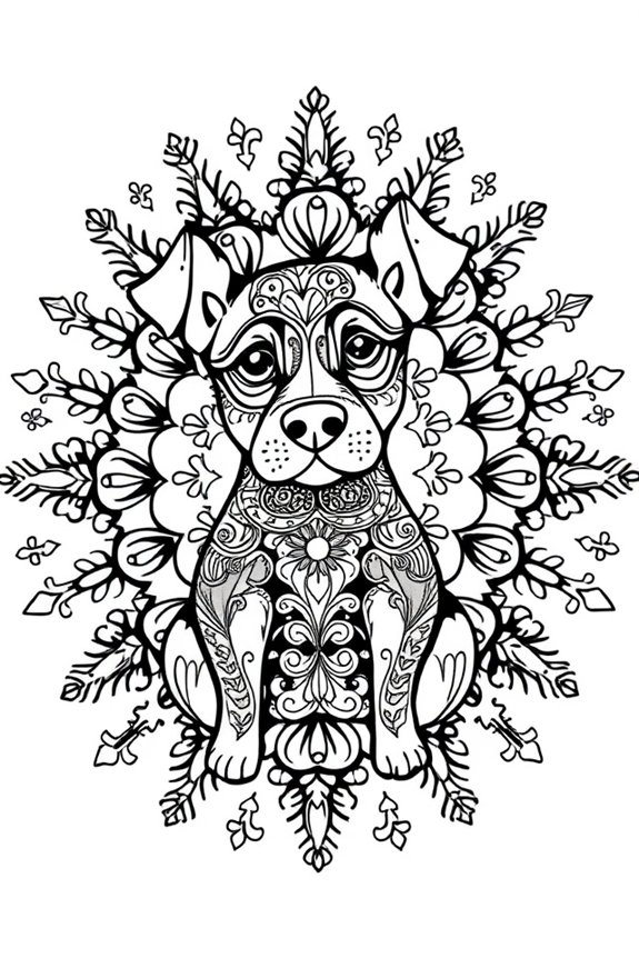kostenloses Hund Mandala Ausmalbild