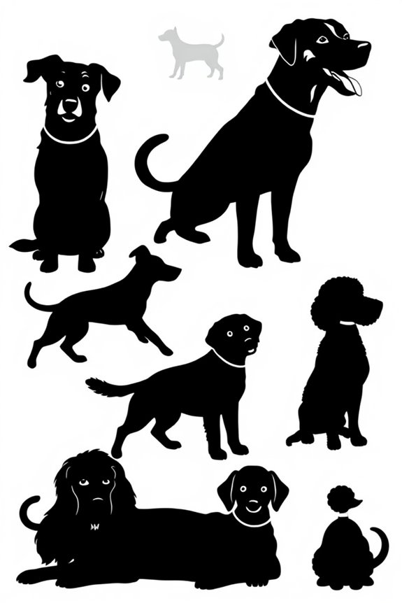 kostenlose Hunde-Silhouette zum Ausmalen