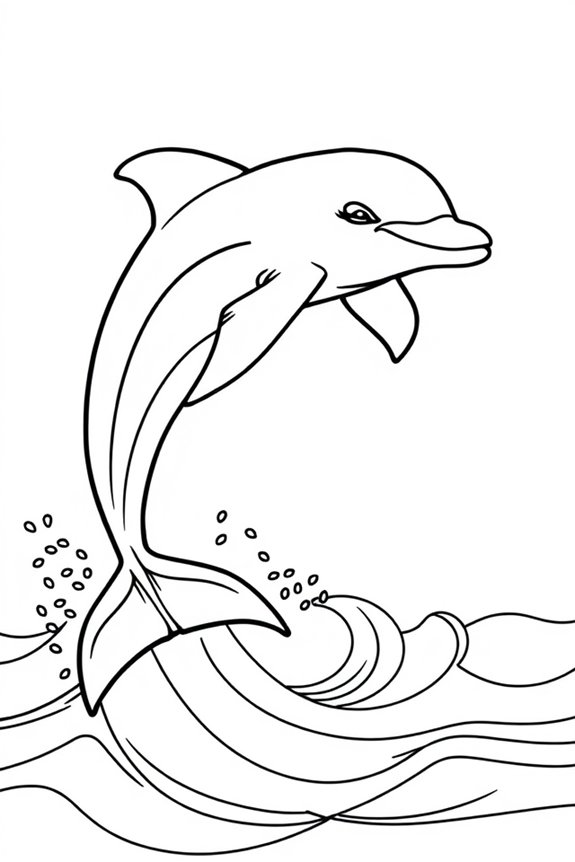 kostenlose Delfin-Ausmalvorlage