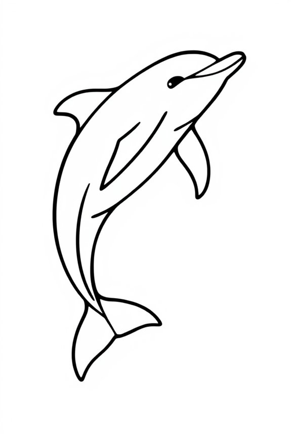 kostenloser Delfin-Silhouette Ausmalbild