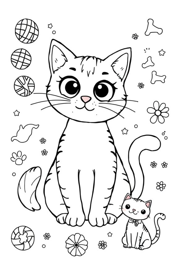 kostenloses Kritzel-Katzen-Ausmalbild