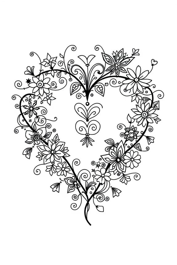 kostenloses Doodle-Herz Ausmalbild