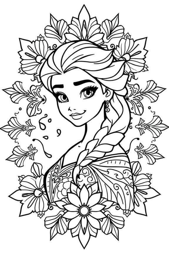 kostenlose Elsa Mandala Ausmalbilder