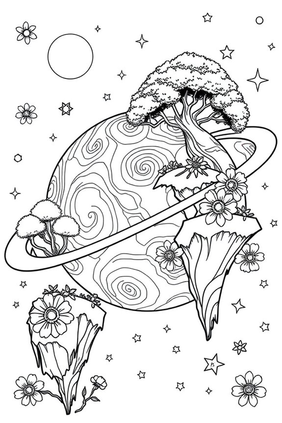 kostenlose Fantasie-Planeten-Ausmalbilder