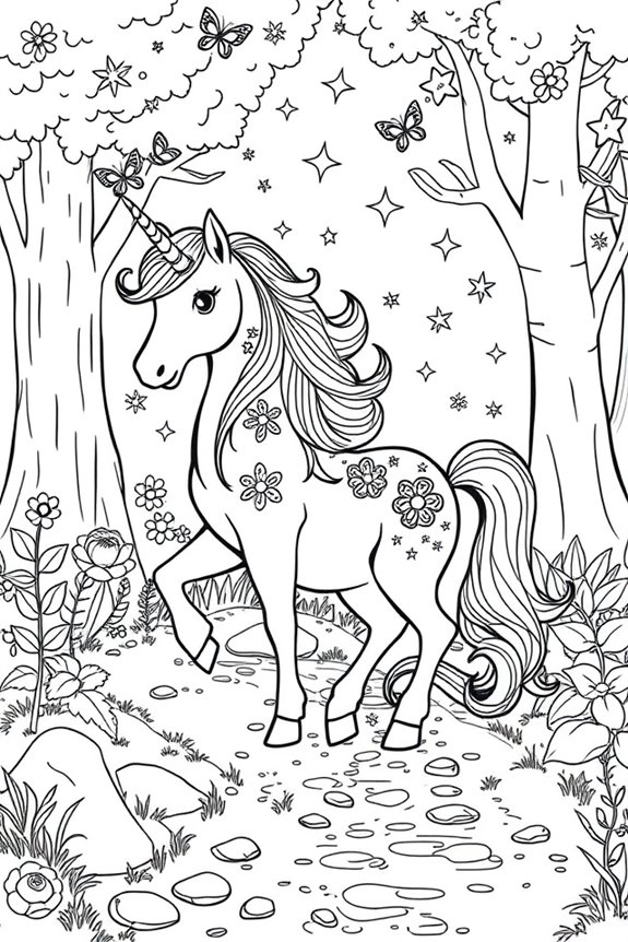 kostenloses Fantasy-Einhorn-Ausmalbild