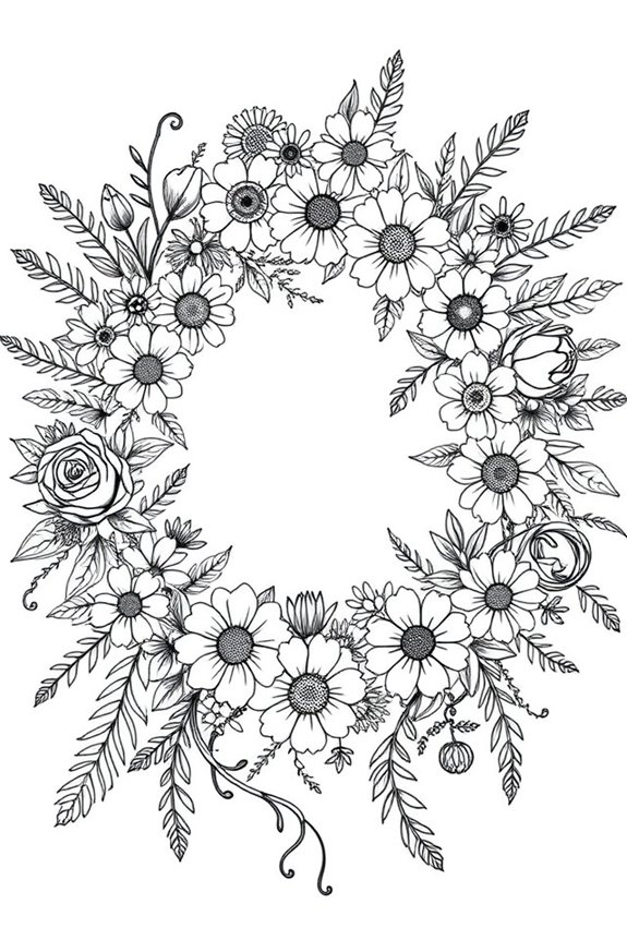 kostenlose florale Malvorlage