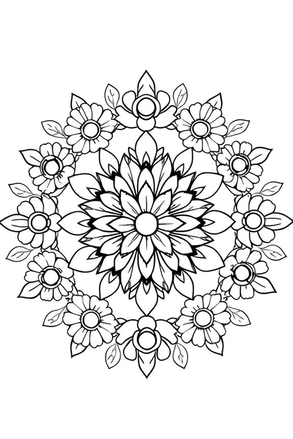 kostenlose florale Mandala-Ausmalbilder