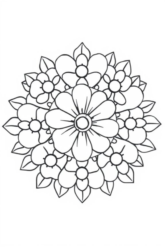 kostenlose Blumen-Mandala-Vorlage