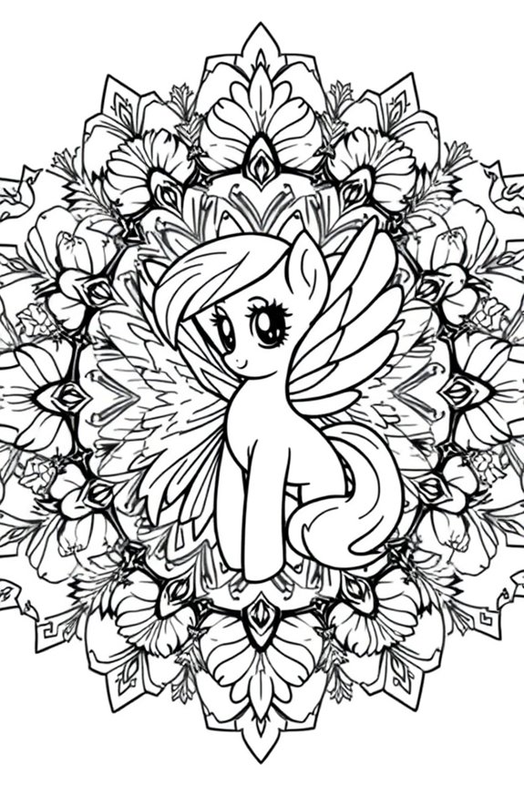 kostenlose Fluttershy Mandala Ausmalbilder