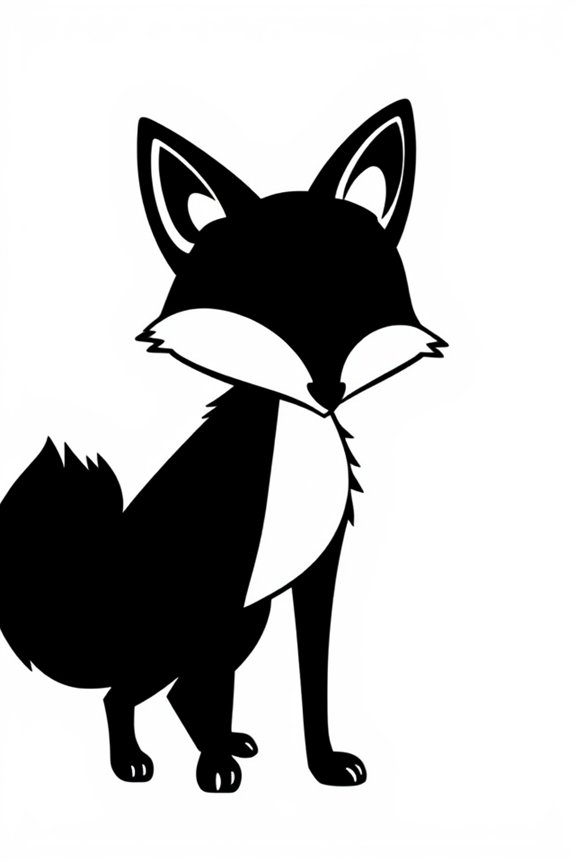 kostenlose Fuchs-Silhouette zum Ausmalen
