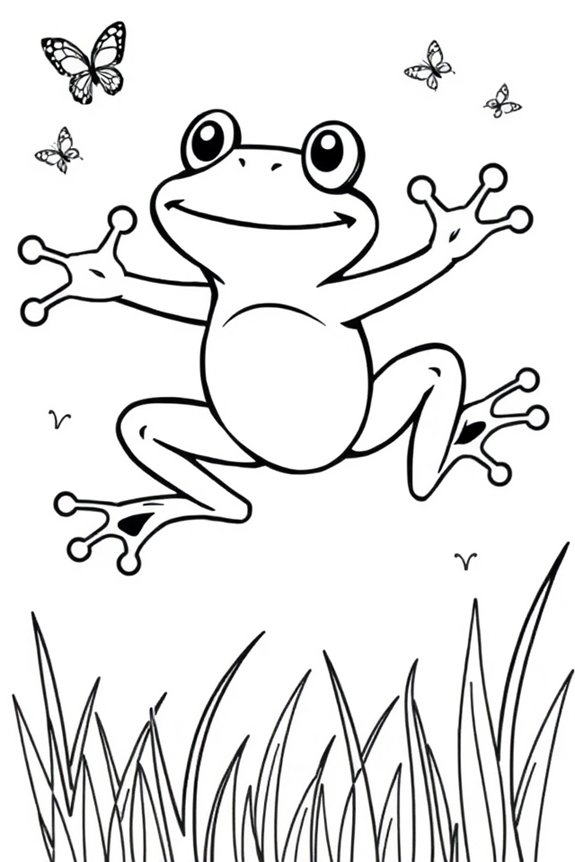 kostenloses Frosch-Sprung-Ausmalbild
