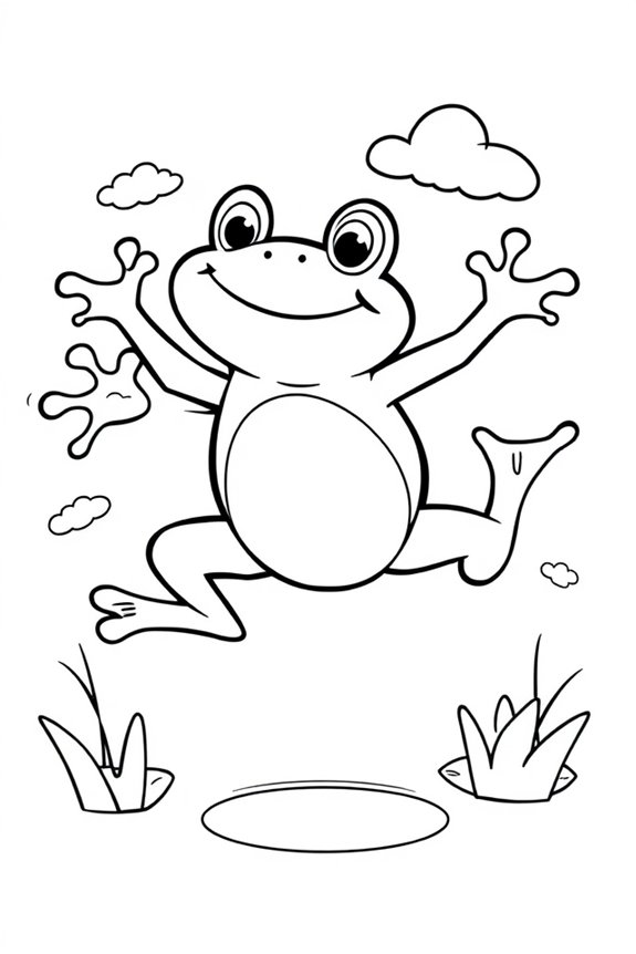 kostenlose Froschsprung-Malvorlage