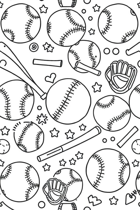 kostenlose funky Baseball-Ausmalbilder