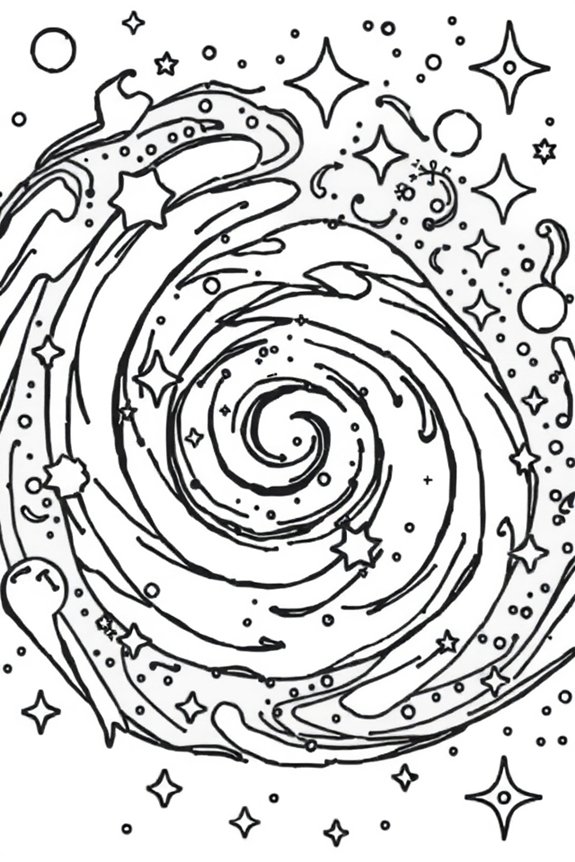 kostenlose Galaxie-Wirbel-Malvorlage