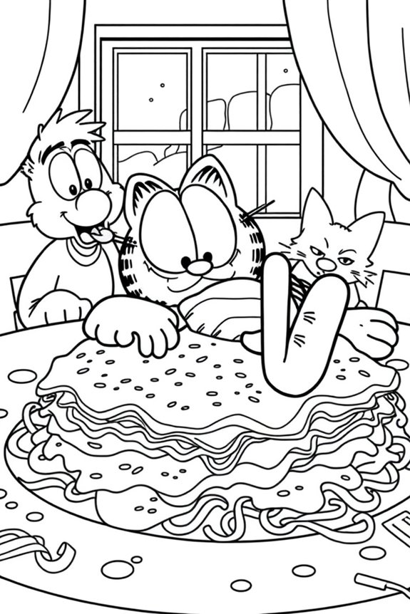 kostenlose Garfield-Ausmalvorlage