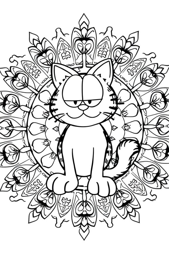 kostenlose Garfield Mandala Ausmalbilder
