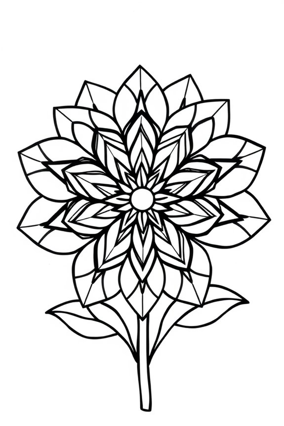 kostenloses geometrisches Blumen-Ausmalbild
