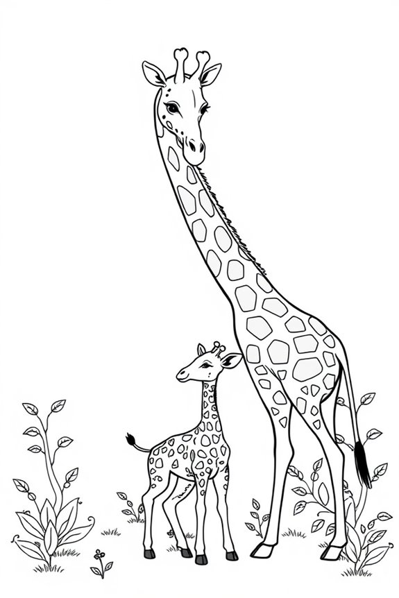 kostenlose Giraffen-Malvorlage