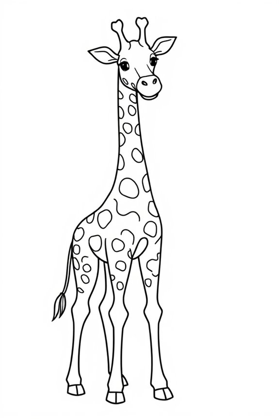 kostenlose Giraffen-Umriss-Ausmalvorlage