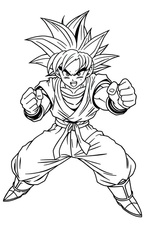 kostenlose Goku Ausmalvorlage