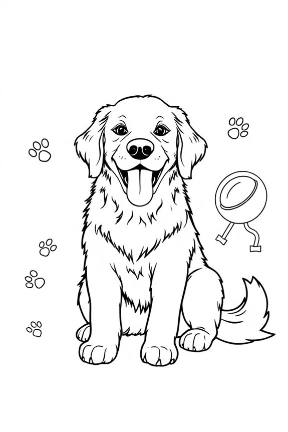 kostenloses Golden Retriever Ausmalbild