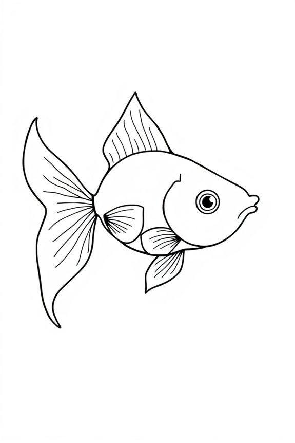 kostenlose Goldfisch-Ausmalvorlage