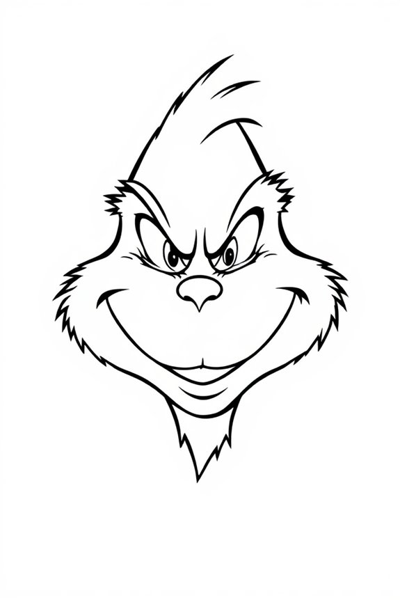 kostenlose Grinch-Gesichtsvorlage