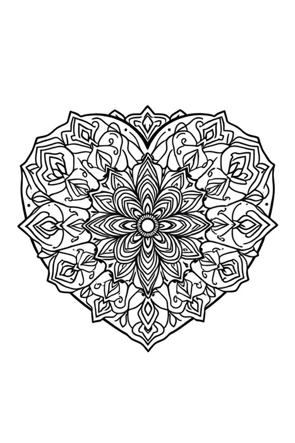 kostenloses Herz Mandala Ausmalbild