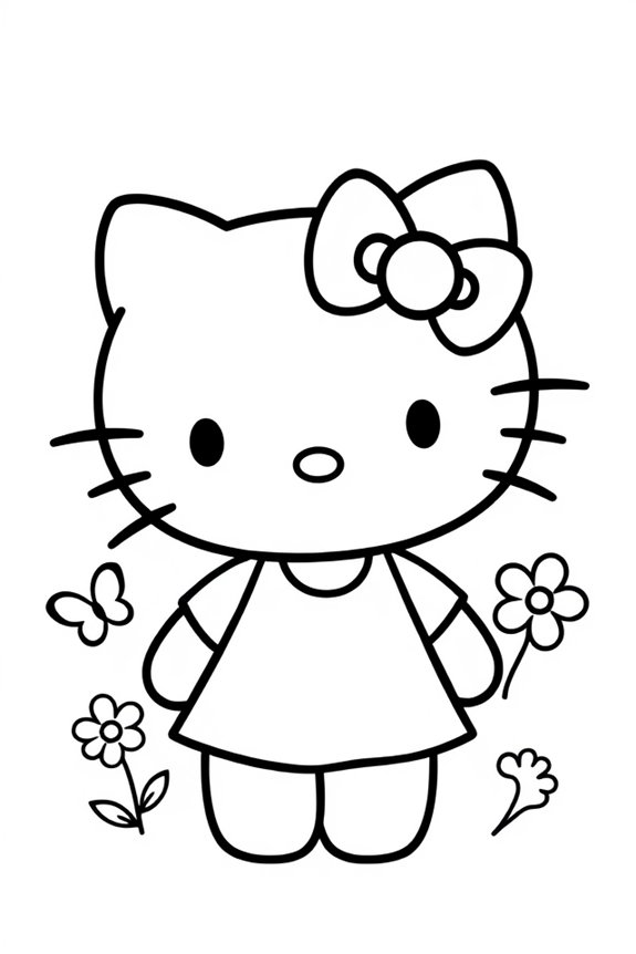 kostenlose Hello-Kitty-Ausmalvorlage