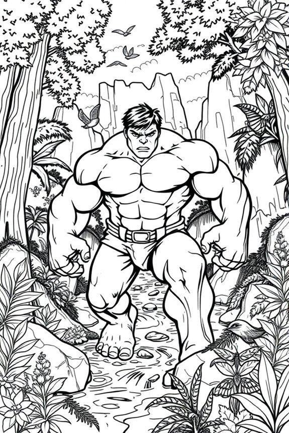 kostenlose Hulk-Natur-Ausmalbildseite